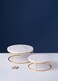 1CHASE&reg; White Marble Tray Stand Set Of 2 Pcs - Vanity Organizers For Jewellery, Perfume, Makeup Table, Coffee Table Tray, Bathroom and Bedroom Tray