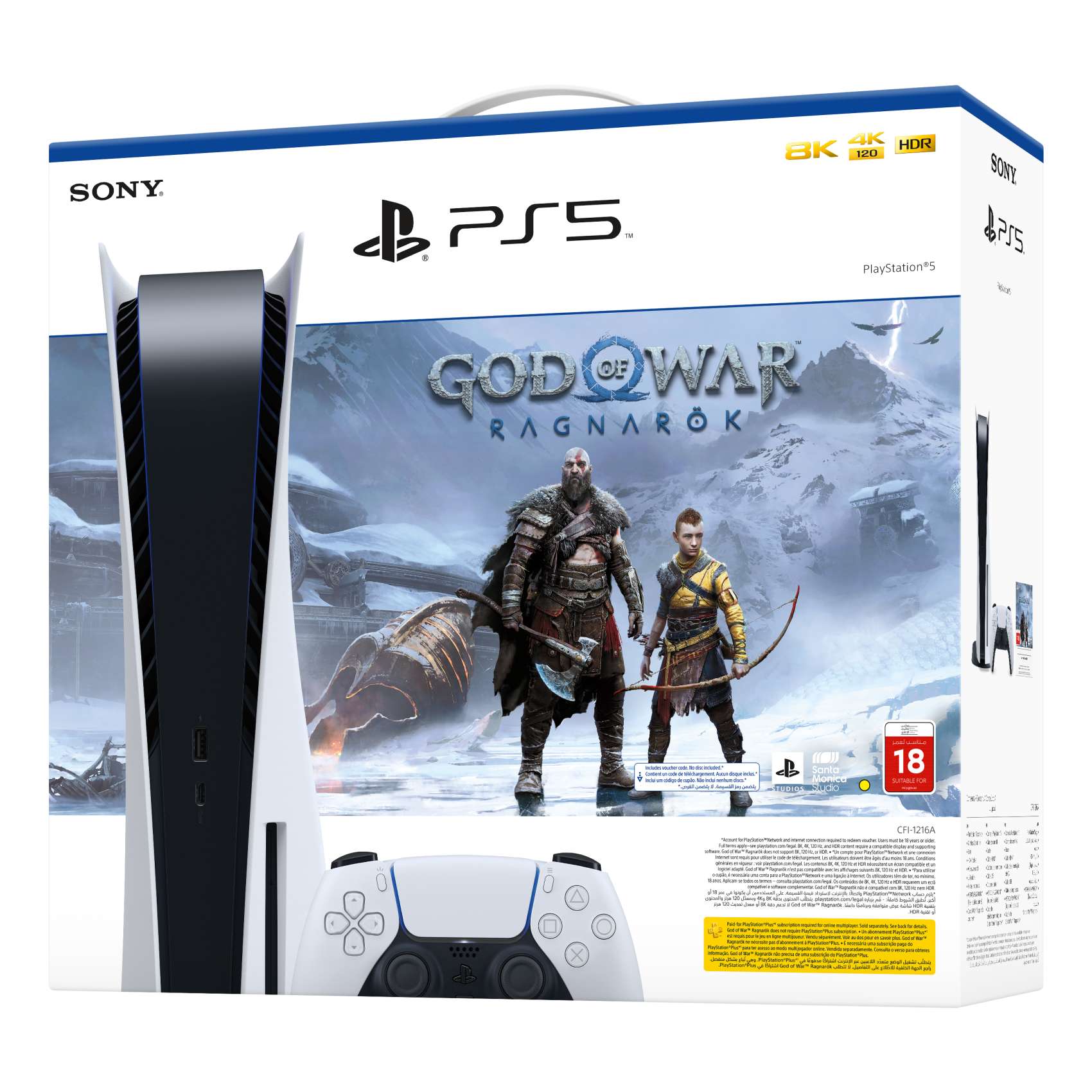 Sony PlayStation 5 Console And DualSense Wireless Controller With God Of War Ragnarok CFI-1216A