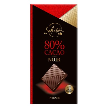 Carrefour Selection Tablette Chocolate Noir 80% Cacao 80GR