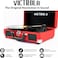 Victrola Journey Vintage Bluetooth Suitcase Vinyl Record Player Portable 3-Speed LP Turntable with Built-in Stereo Speakers Aux-In RCA Out Elegant Color (Red)