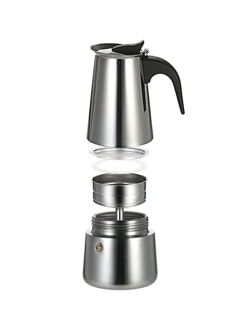 Generic Moka Latte Espresso Maker 450ml H18576-4 Silver/Black
