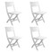 Esqube Folding Chair, Patio And Outdoor Beach Chair, White - Pack Of 4