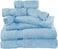 Comfy 8 Piece 100% Combed Cotton 550 GSM Highly Absorbent Towel Set - Sky Blue