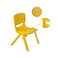 Esqube Baby Chair, Kids Plastic School Study Chair, Yellow - Pack Of 3
