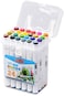 Generic 24 Colors Art Markers Set Dual Heads Broad Fine Point Based Marker Pens With Pp Storage Box