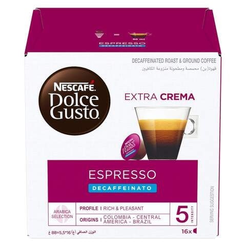 Nescafe Dolce Gusto Extra Crema Espresso Intensity 5 Coffee Capsules 5.5g Pack of 16 Online Carrefour Kuwait