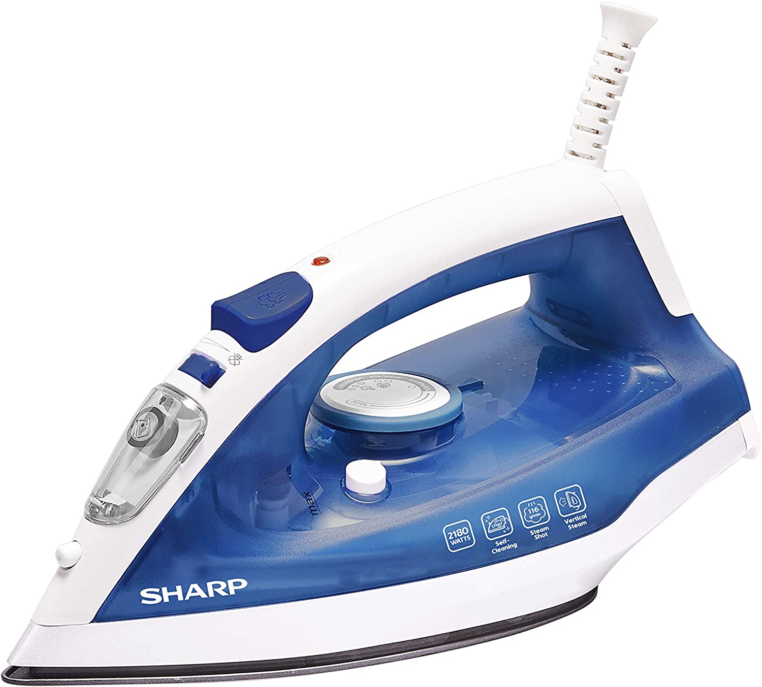 Sharp Vertical Steam Iron 2180W Ei-Su11-B3, Blue/White