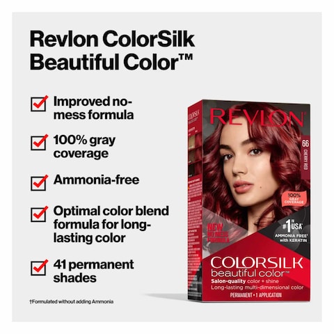 Revlon Colorsilk Permanent 3D Hair Color 59.1ml 66 Cherry Red