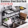 Orchid Dish Drying Rack Over Sink Display Stand Drainer Stainless Steel Kitchen Supplies Storage Shelf Utensils Holder