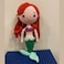 Handmade Natural Cotton Crochet Mermaid Toy Doll for Baby Friend Amigurumi Crochet Sleeping Buddy for Kids and Adults, 25cm
