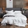 Luna Home Silky Satin, King Size 6-Piece Duvet Cover Set, Plain White Color