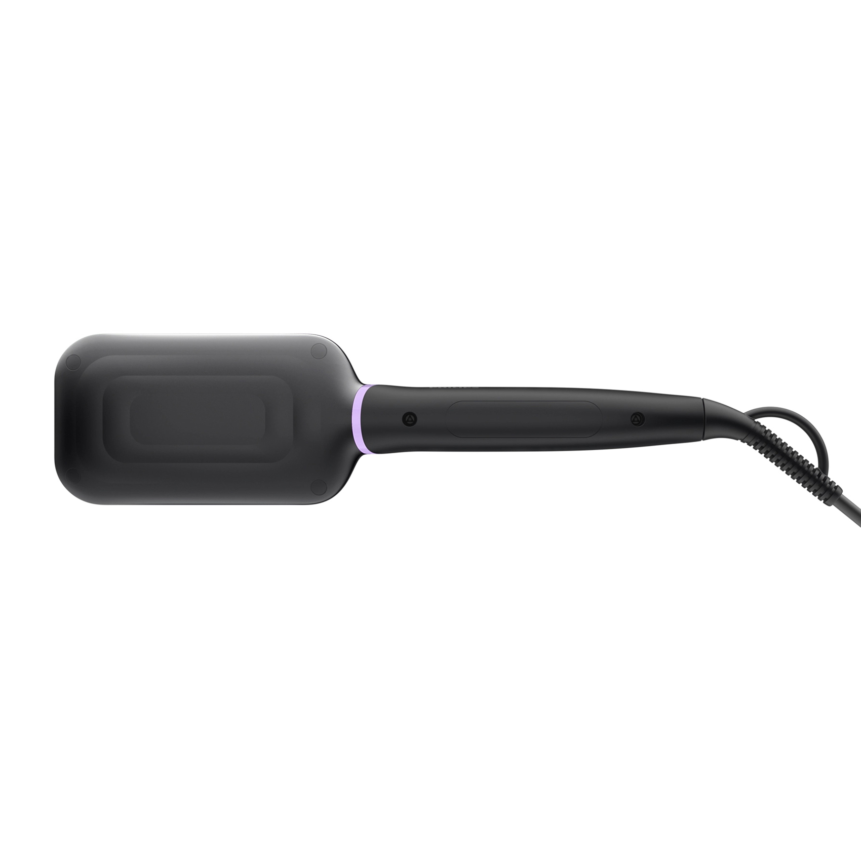 Philips Heated Straightening Brush, Tourmaline Ceramic Coating, 2 temperature settings, 3 Pin, BHH880/03, Black/Purple