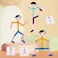 Montessori 24pcs Creativity Educational Wooden Stick Man Puzzle Game Toys Training Kids Hand-eye-Brain Coordination (Boy)