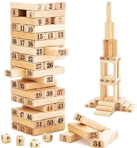 Generic Jenga 54 Pieces Wooden Blocks Medium Size