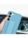 Samsung Galaxy S23 Grip Case Magnetic Kickstand Cover with Foldable Hand Strap Blue
