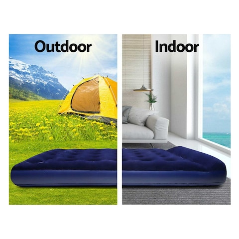 Bestway Queen Size Inflatable Air Mattress Navy Blue 203X152X28Cm