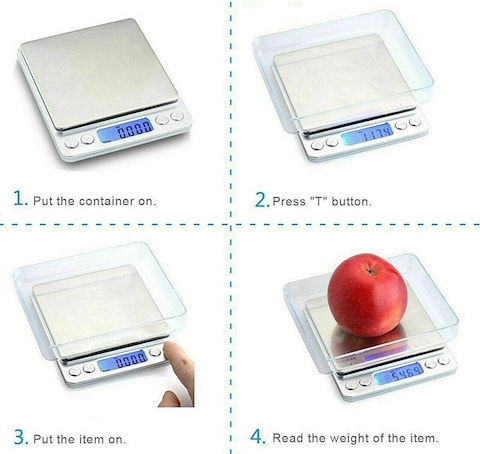Kitchen Scales Digital, Stainless Steel Panel 0.01 G-1000g