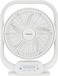 Geepas-12&quot; Rechargeable Table Fan With Powerful Motor, 6V 4.5AH Lead- Acid Battery, 4 Hours Working Time, LED Night Light, Solar Input, USB Output, Up/Down Tilting, 5 Leaf Blade, GF21189, White