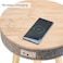 Round Smart Coffee Table with Bluetooth Portable Multifunctional HD Speakers 360 Surround Built-in QI Wireless Charger USB Beside Modern Wood Smart Spearker Outdoor End Table