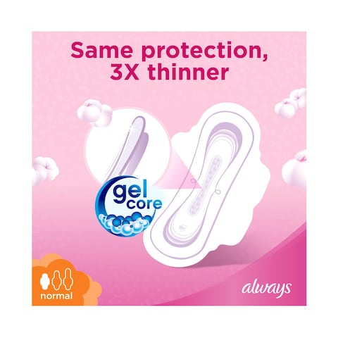 Always Cotton Soft Ultra Thin Normal sanitary Count with Wings 10 Pads