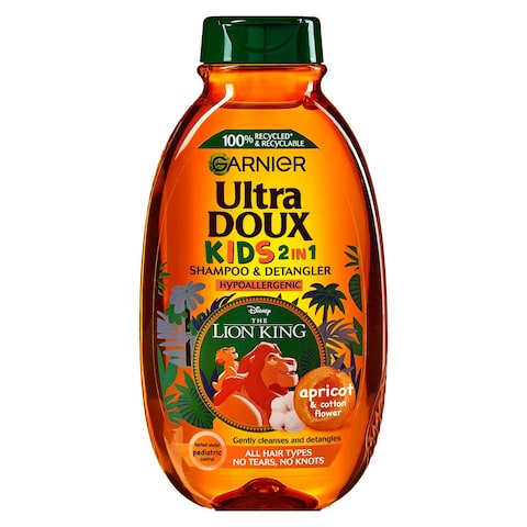 Garnier Ultra Doux Apricot Cotton Flower Kids 2-In-1 Shampoo And Detangler Yellow 400ml