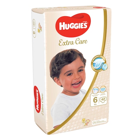 Huggies Extra Care, Size 6, 15+ kg, Jumbo Pack, 42 Diapers