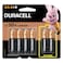 Duracell MN1500 Plus Power Long Lasting Battery 1.5V 8 Pieces + 4 Pieces Gold/Black