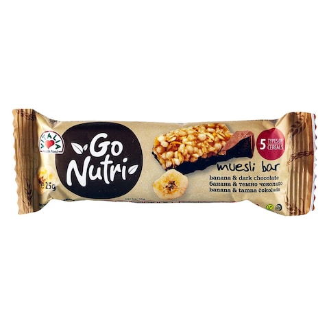 Vitalia Go Nutri Banana And Dark Chocolate Muesli Bar 25g