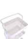 Rubik - 3-Tier Rolling Shelves Metal Cart Organizer White 87X37X45Centimeter