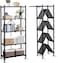 Sky-Touch 5 Tier Foldable Storage Organizer, 35x72x160.5cm Kitchen Cabinet Storage Rack, Movable Steel Storage Shelf Rack, Shelf Storage Multipurpose Rack For Living Room Bedroom Kitchen Garage, Black