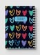 Lowha Spiral Notebook With 60 Sheets And Hard Paper Covers With Colored Heart Shapes Drawing Design, For Jotting Notes And Reminders, For Work, University, School