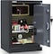 Rubik Safe Box Large Fire Resistant Dual Security Locker For Money Documents Home Office (60X40X35Cm) Black/Grey