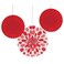 Creative Converting- Solid &amp; Polka Dot Paper Fan Classic Red< >Red< >