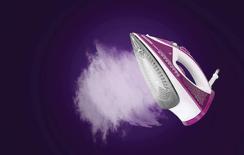 Black &amp; Decker 2400W Steam Iron With Auto Shutoff And Ceramic Soleplate, Magenta - X2450-B5, 2 Years Warranty