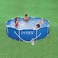  انتكس مسبح بإطار معدني مع مضخة 305 × 305 × 76 سم