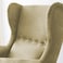 In House 2 Pieces Chair King Velvet With Two Wings And FootStool - Dark Ivory - E3