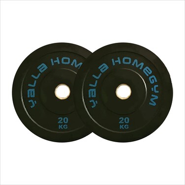 Yalla HomeGym High-Quality Olympic Bumper Weight Plate for Barbells PAIR of 20KG