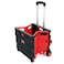Generic 25kg Foldable Shopping Trolley Storage Boot Cart Box Black/Red
