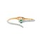 JANNAH Women's Fashion Bracelet | Rhinestones Snake with Green Eyes Curved Bar Design Bangles Jewelry Gifts for Women Ladies