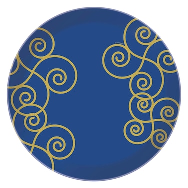 SIMPLY MARAH BLU &amp; GLD DINNER PLATE