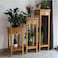 LINGWEI 3-Pieces Set Wooden Coffee Table with Storage Rack Simple Corner Living Room Sofa Side Table Living Room Telephone Stand Flower Racks Pots Shelf