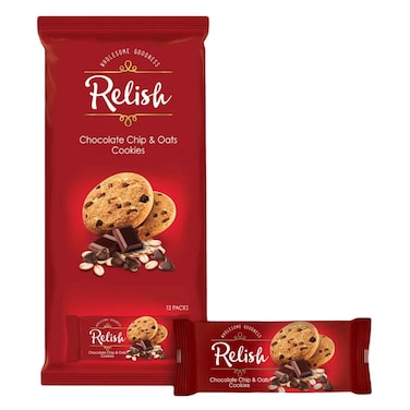 ريليش كوكيز برقائق الشوكولاته والشوفان 42 غرام حزمة من 12
