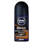 Buy NIVEA MEN Antiperspirant Roll-on for Men Deep Black Carbon Antibacterial Espresso Scent 50ml in UAE