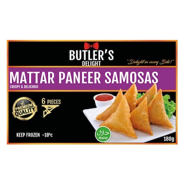 Butler&#39;s Delight Mattar Paneer Samosa 180G
