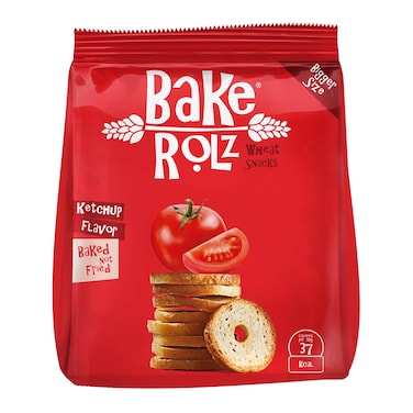Bake Rolz Wheat Snacks with Ketchup Flavor - 25 gram