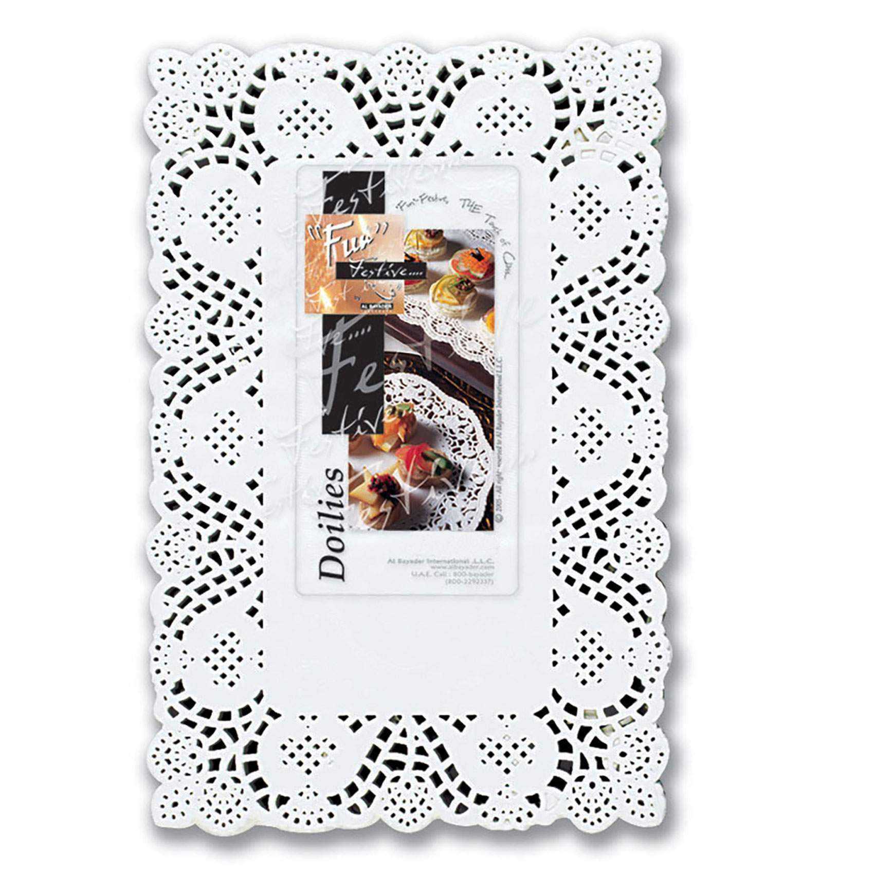 Fun Festive Rectangular Paper Doilies White 8x12inch