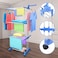 Multi Layer Clothes Organizer Drying Rack White/Blue 70 x48 x 168cm