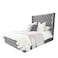 In House Burgas Velvet Bed Frame - Queen - 200x160 cm - Gray