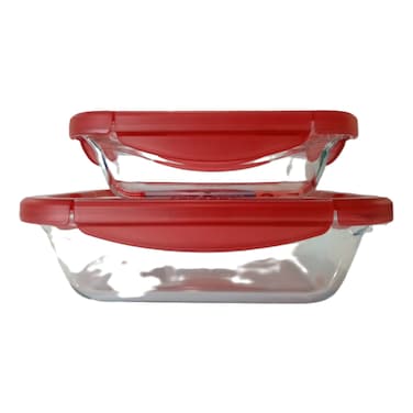 Pyrex Cook &amp; Go Rectangle Shaped Food Container Set 2 PCS
