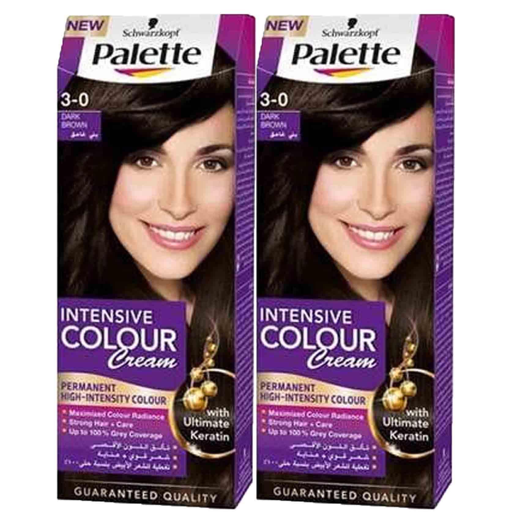 Palette Hair Color Intensive Color Cream Dark Brown No.3-0 2 Pieces